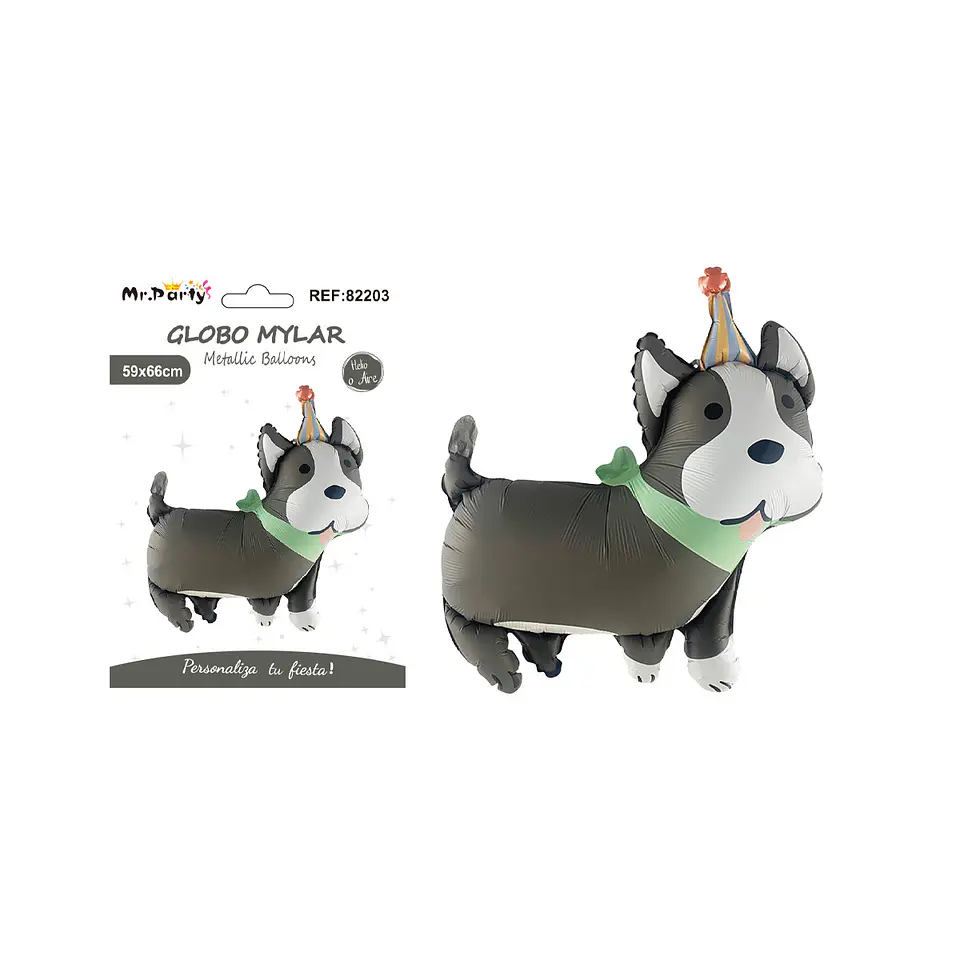 Globo metálico caricatura husky 66*59cm   1