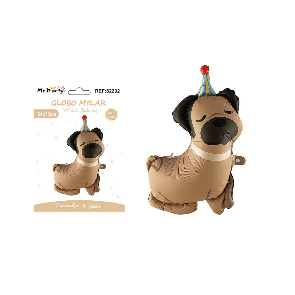 Globo metálico caricatura perro pug 75*54cm   1