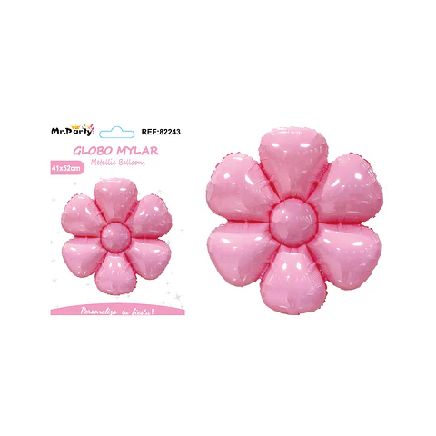 Globo metálico flor de sol rosado 52*41cm