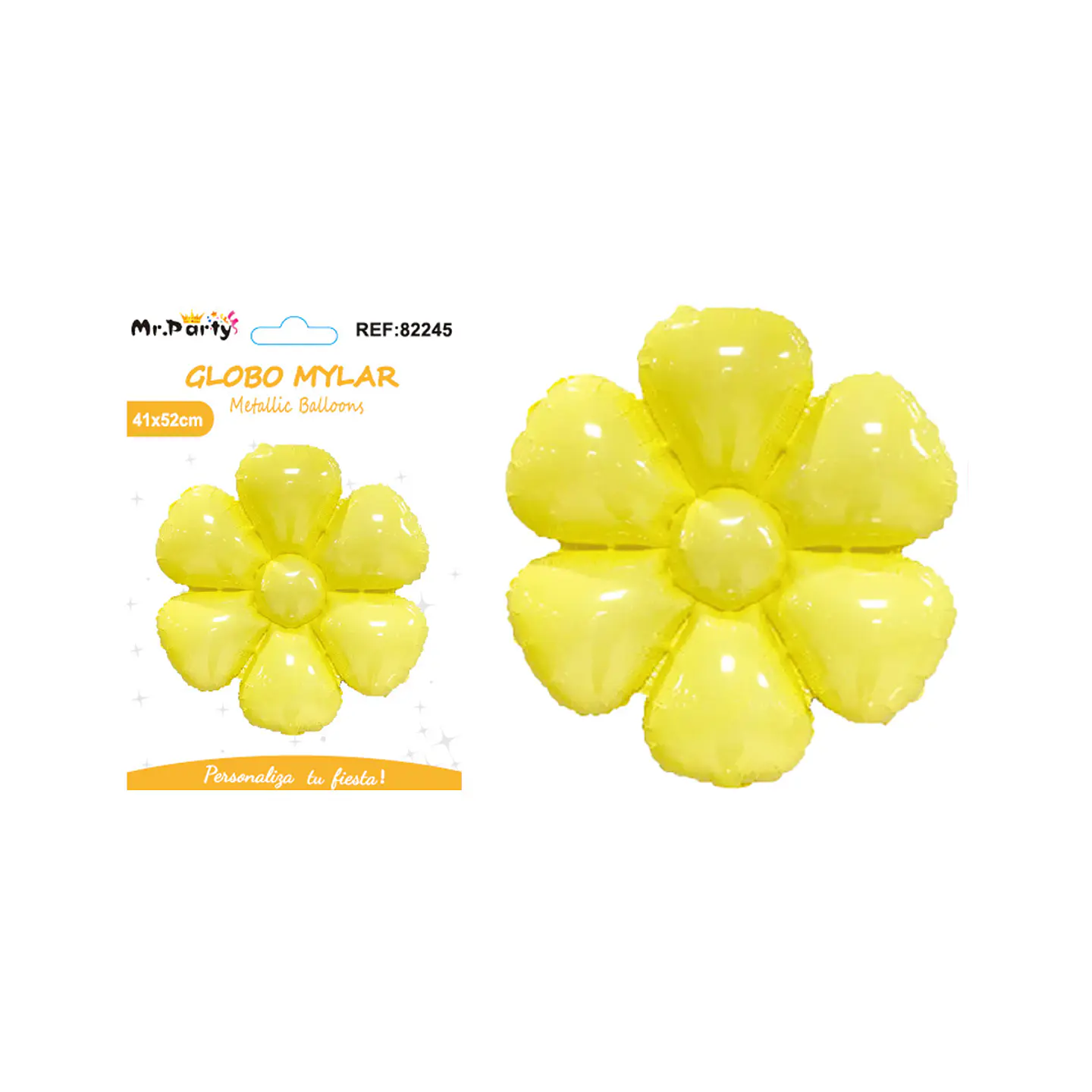 Globo metálico flor de sol amarillo 52*41cm 1