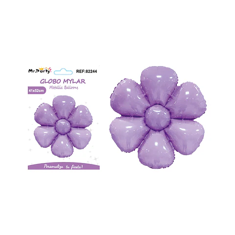 Globo metálico flor de sol morado 52*41cm