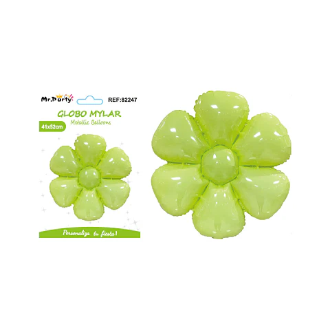 Globo metálico flor de sol verde 52*41cm