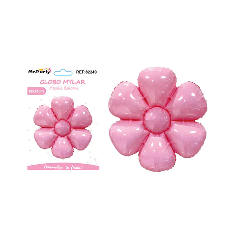 Globo metálico flor de sol rosado 81*68cm