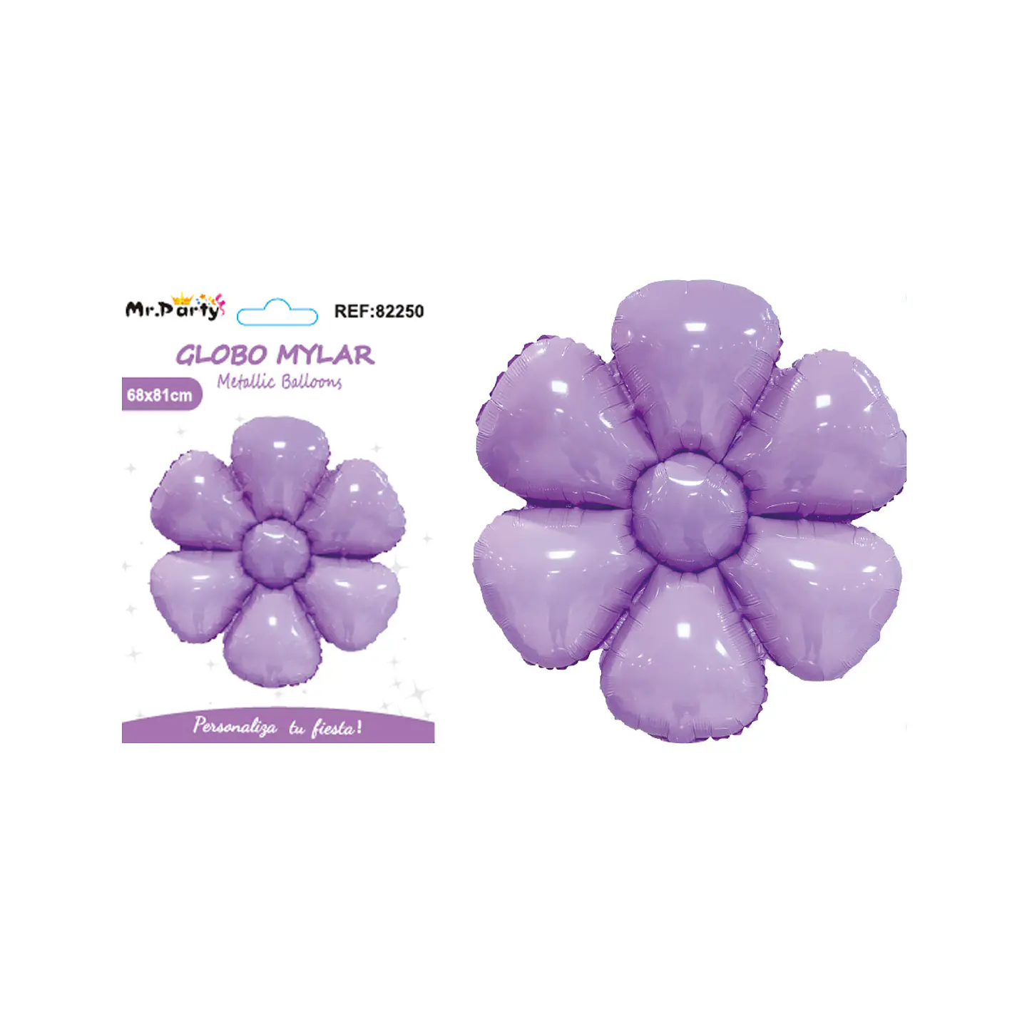 Globo metálico flor de sol morado 81*68cm 1