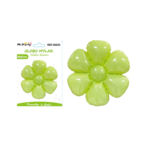 Globo metálico flor de sol verde 81*68cm
