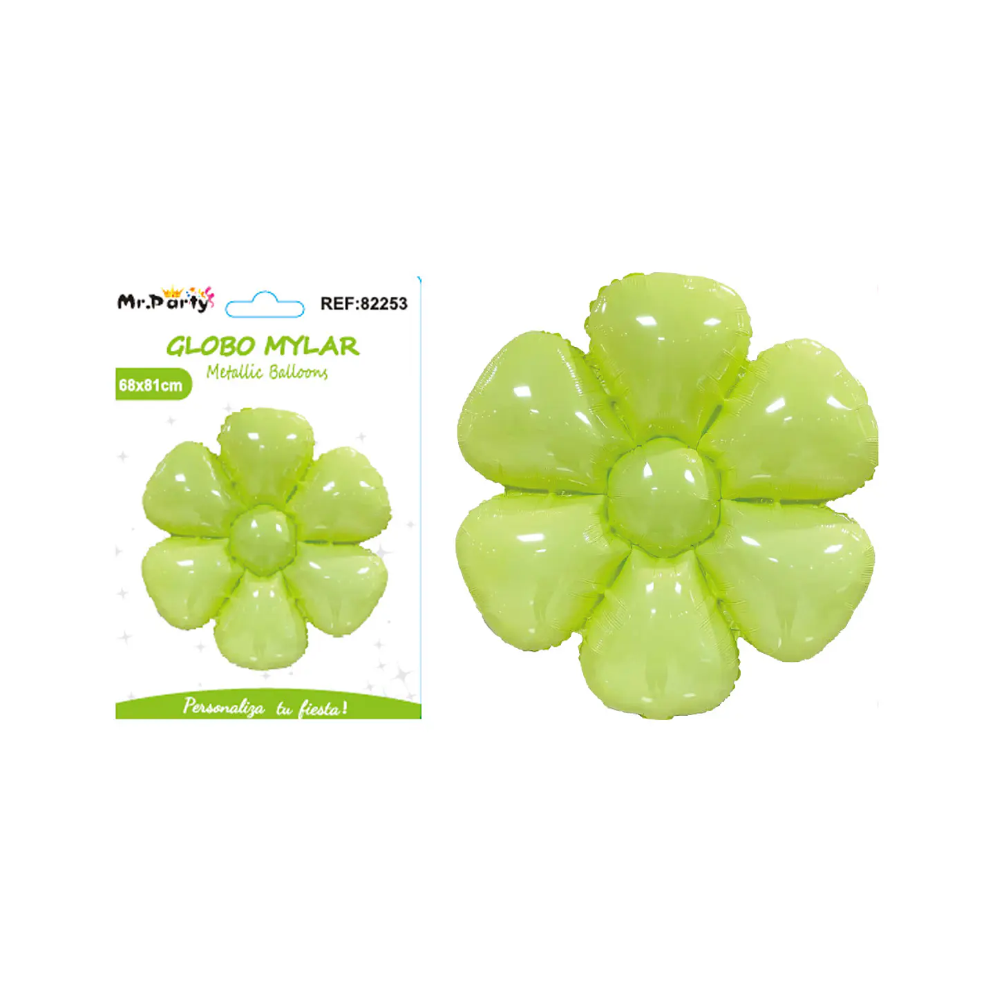 Globo metálico flor de sol verde 81*68cm 1