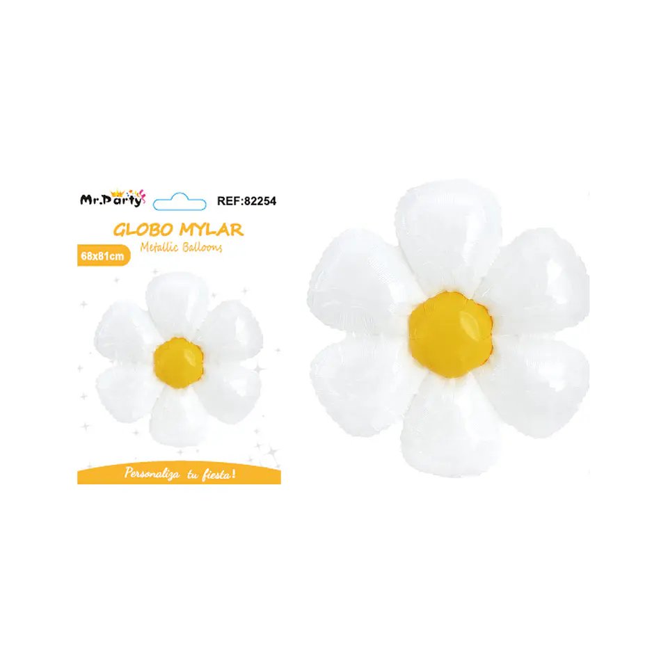 Globo metálico flor de sol blanco 81*68cm 1