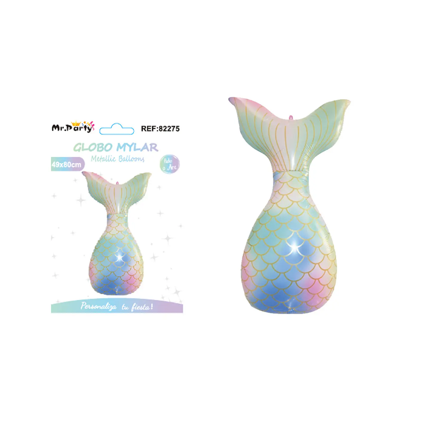 Globo metálico cola de sirena 80*49cm 1