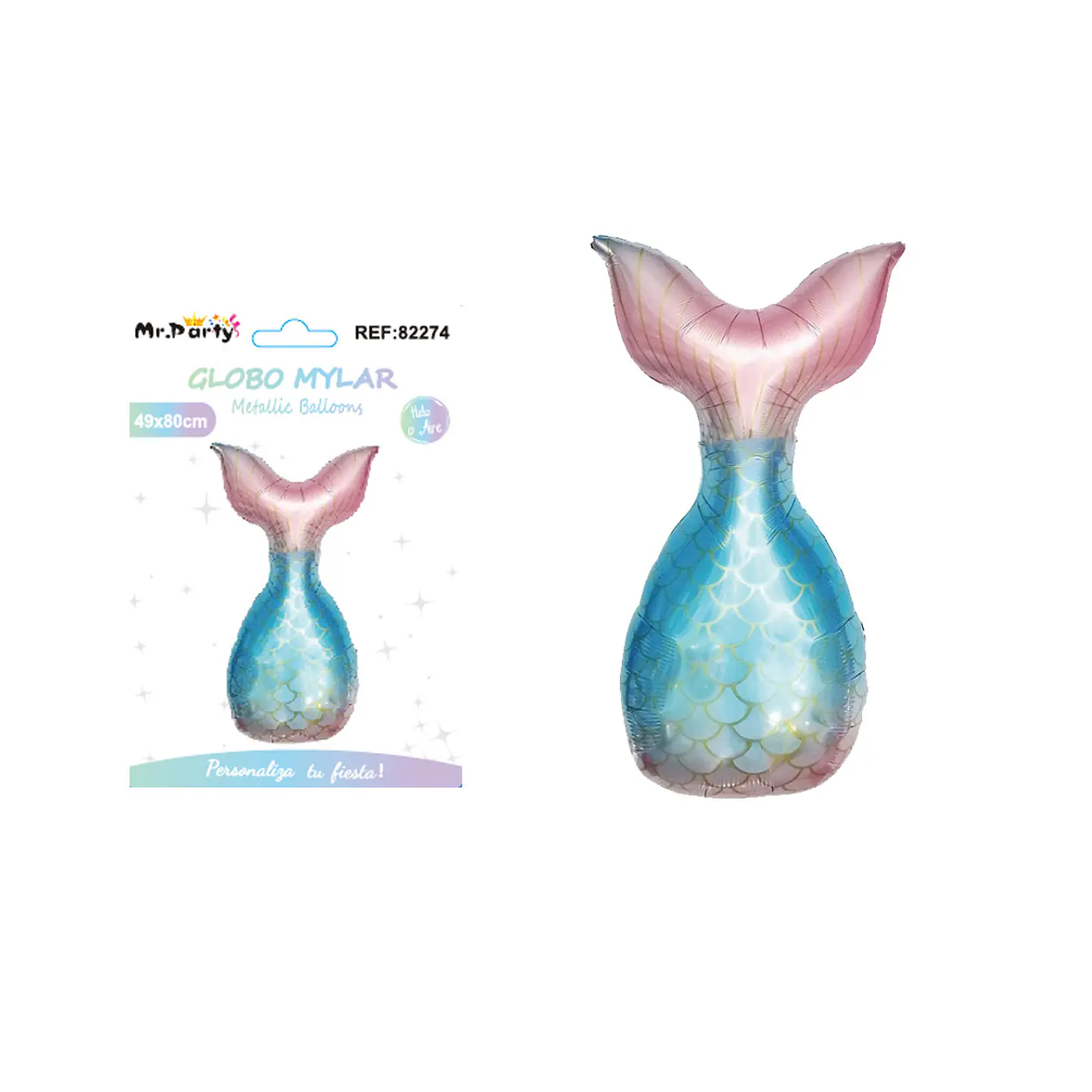 Globo metálico cola de sirena 80*49cm 1