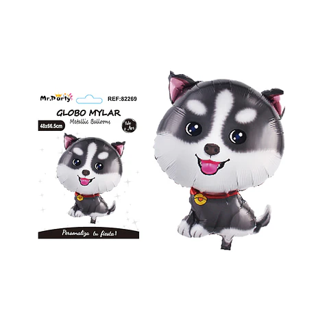 Globo metálico perro husky 48*66.5cm
