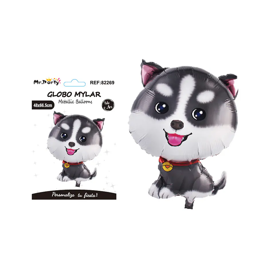 Globo metálico perro husky 48*66.5cm 1