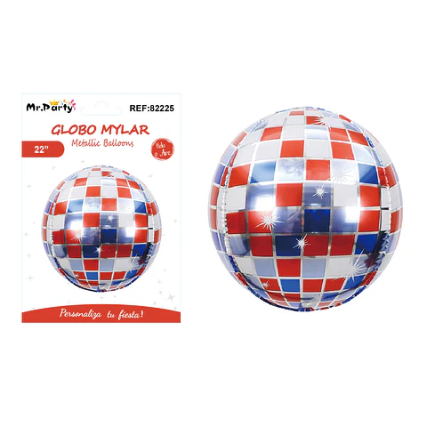 Globo metálico bola disco 22''