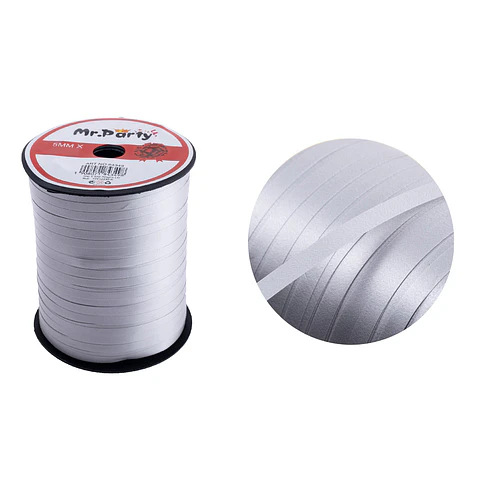 Cinta de regalo 5mm*200m plateado