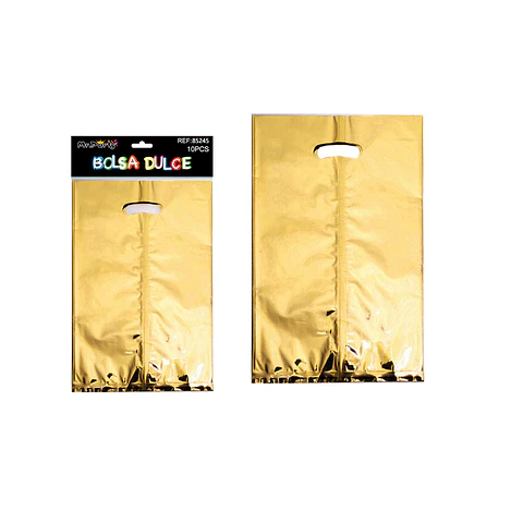 Bolsas metalizadas dorado 16*25cm 10pcs
