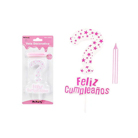 Vela de signo ? rosado claro 
