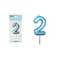 Vela de número 2 azul 3.8*6cm - Miniatura 2