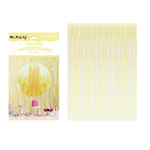 Cortina de flecos tornasol amarillo 1m*2m