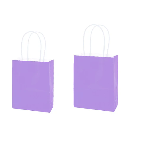 Bolsa de papel kraft pequeña morado 15*21*8cm 12pcs