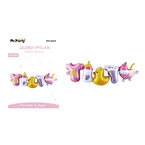 Cadena de globos metálicos baby shower 95*26cm