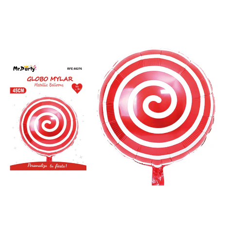 Globo metálico caramelo candy rojo 45cm