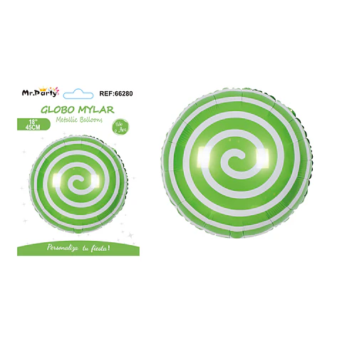 Globo metálico caramelo candy verde 45cm