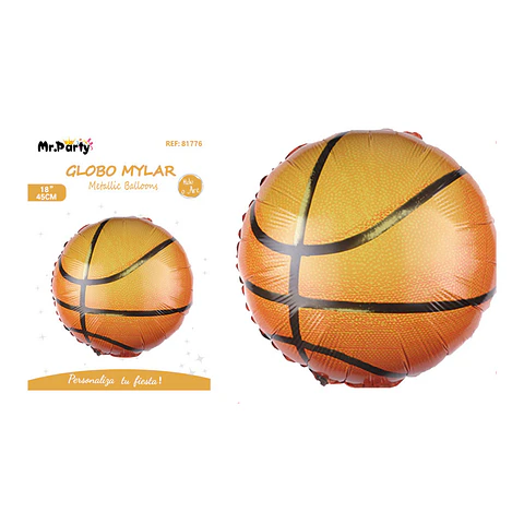 Globo metálico baloncesto 45cm