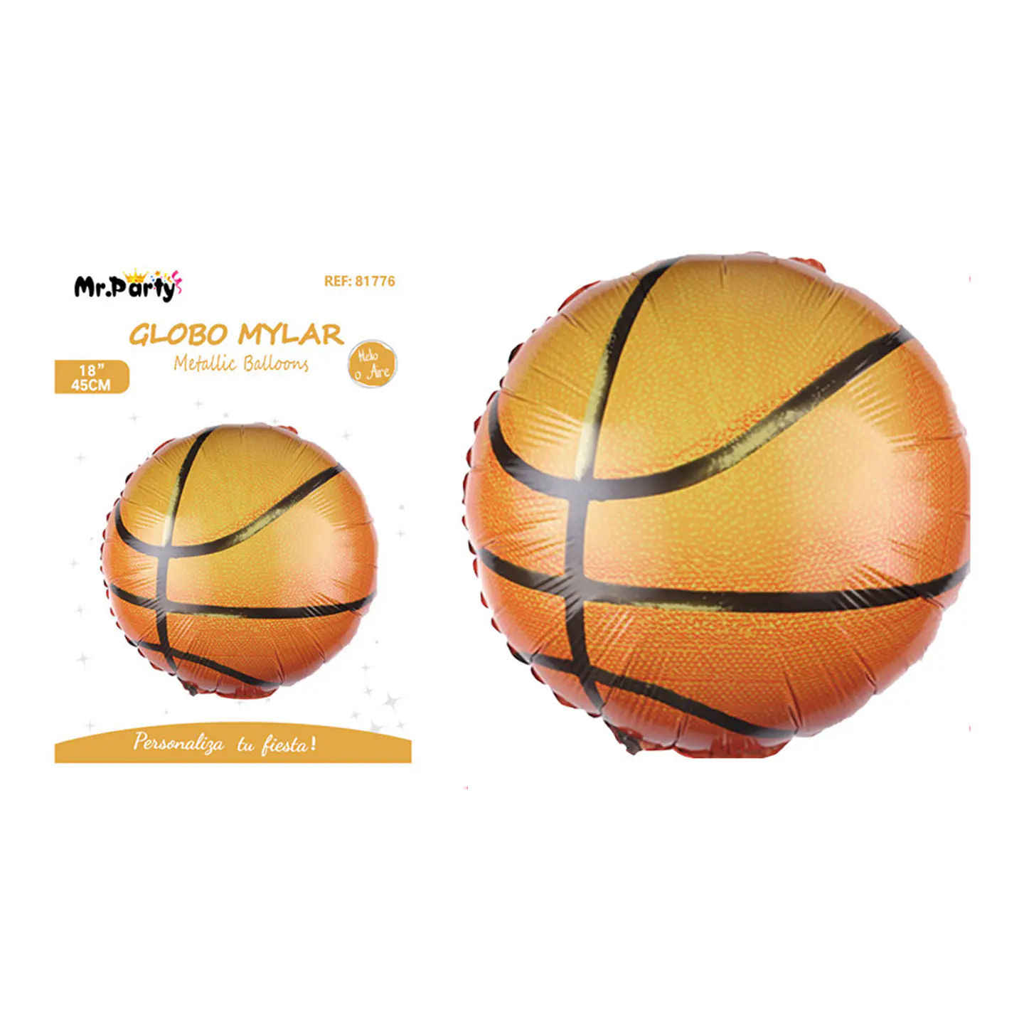 Globo metálico baloncesto 45cm 1