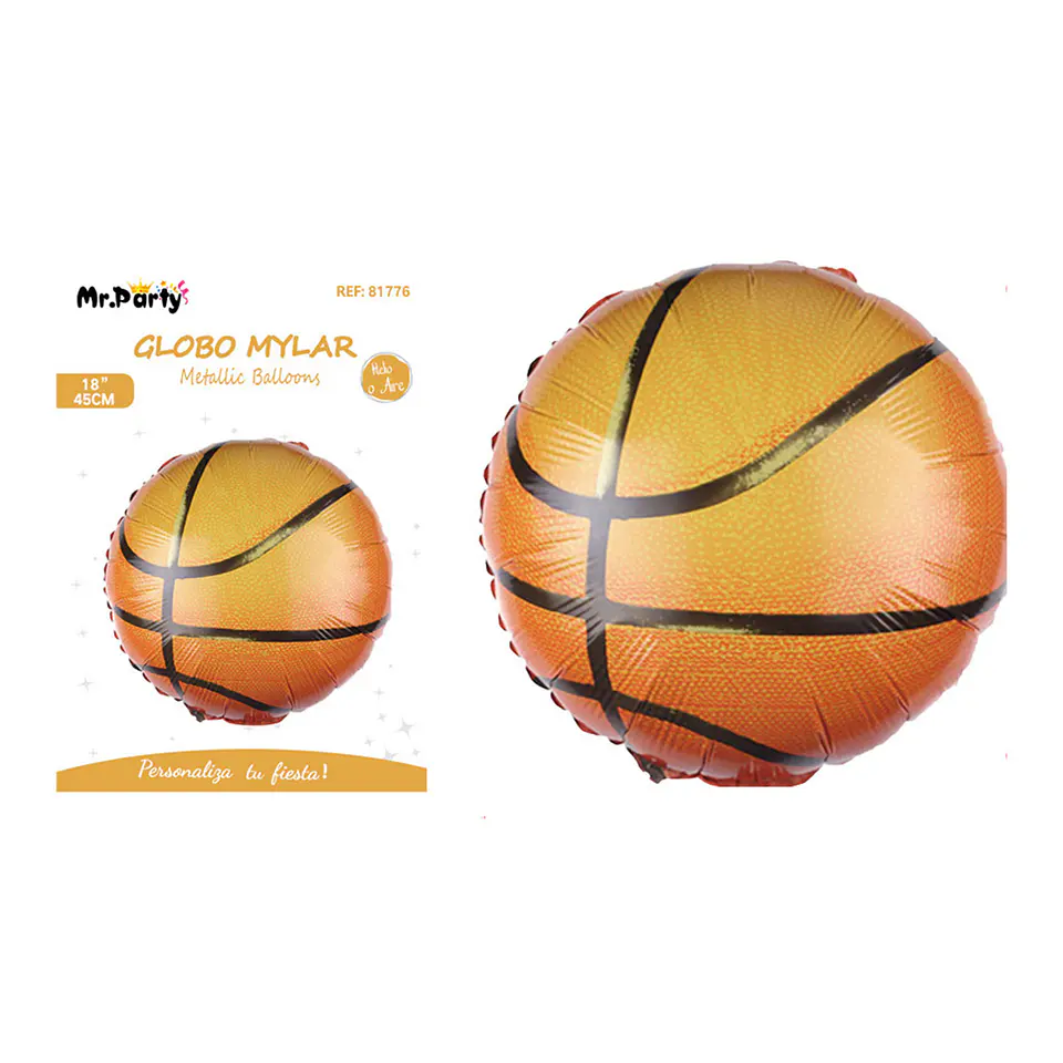 Globo metálico baloncesto 45cm 1