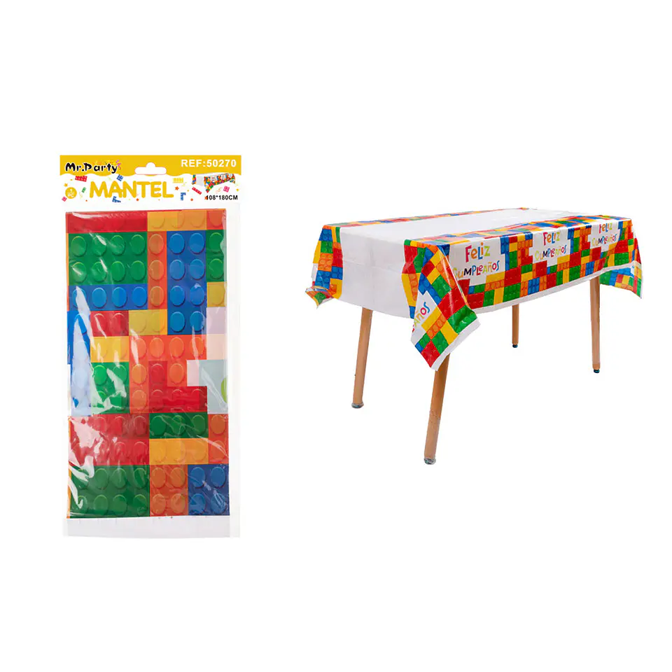 Mantel plástico bloque de lego 108*180cm 1