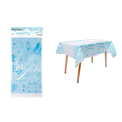 Mantel plástico celeste 108*180cm