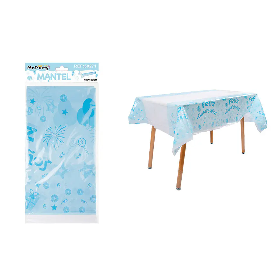 Mantel plástico celeste 108*180cm 1