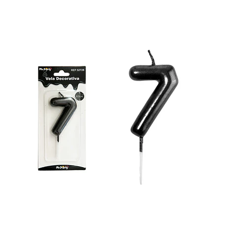 Vela de número 7 negro 3.8*6cm