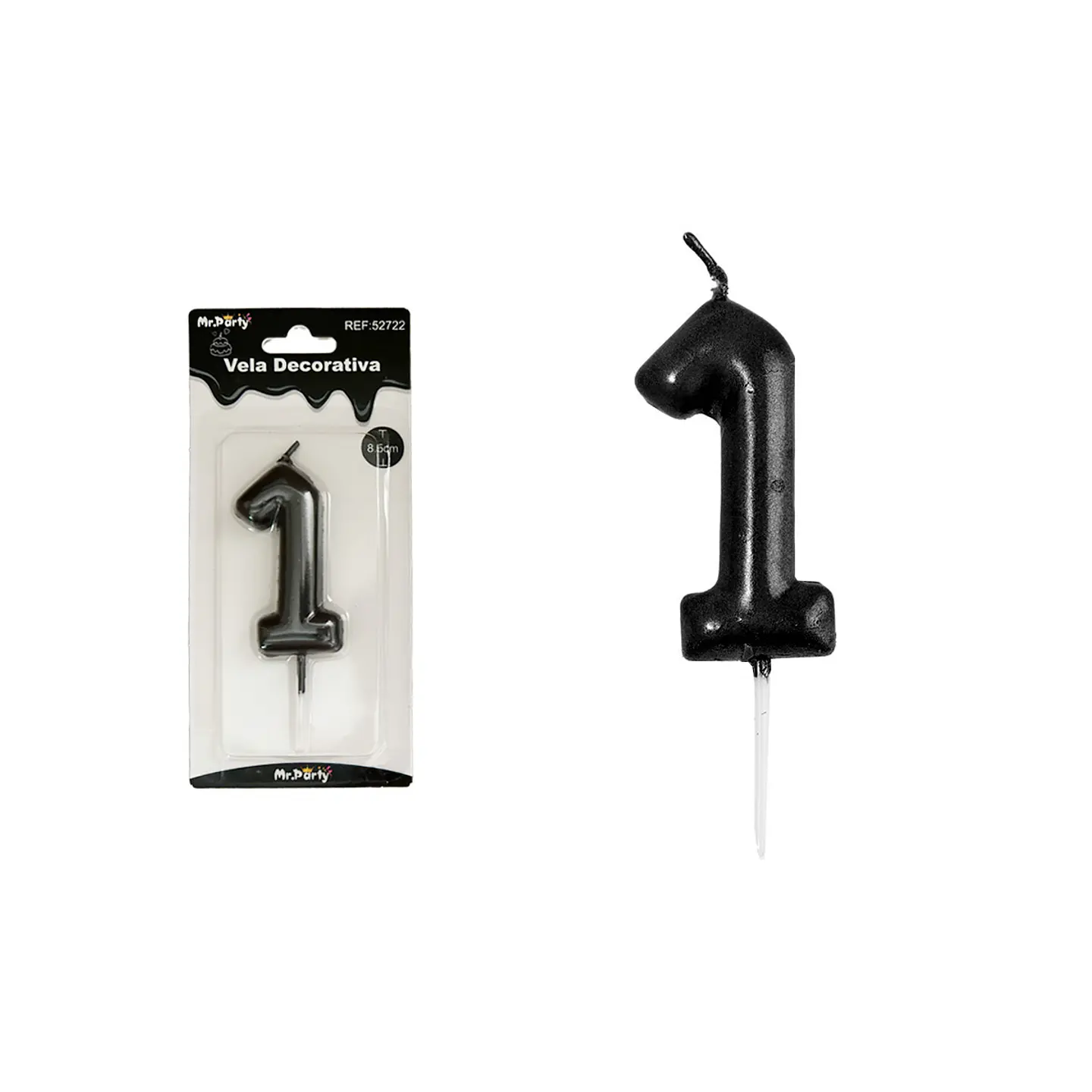 Vela de número 1 negro 3.8*6cm 1