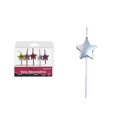 Velas de estrella color surtidos 6cm 5pcs