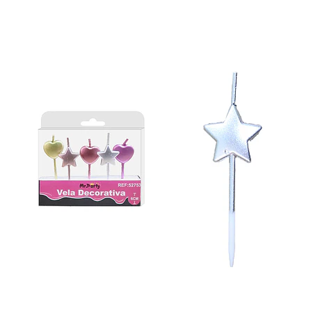 Velas de estrella y corazón 6cm 5pcs