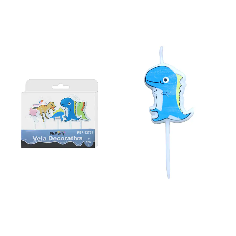 Vela de dinosaurio 7cm 5pcs 1