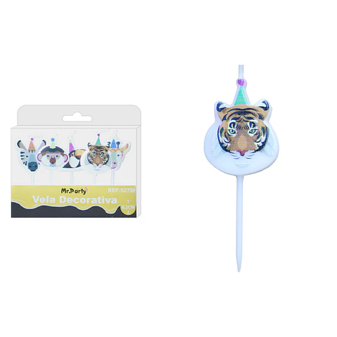 Vela de cabeza de animal 6.2cm 5pcs