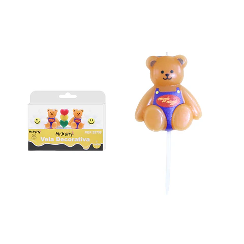 Velas de osito y flors 6.5cm 5pcs