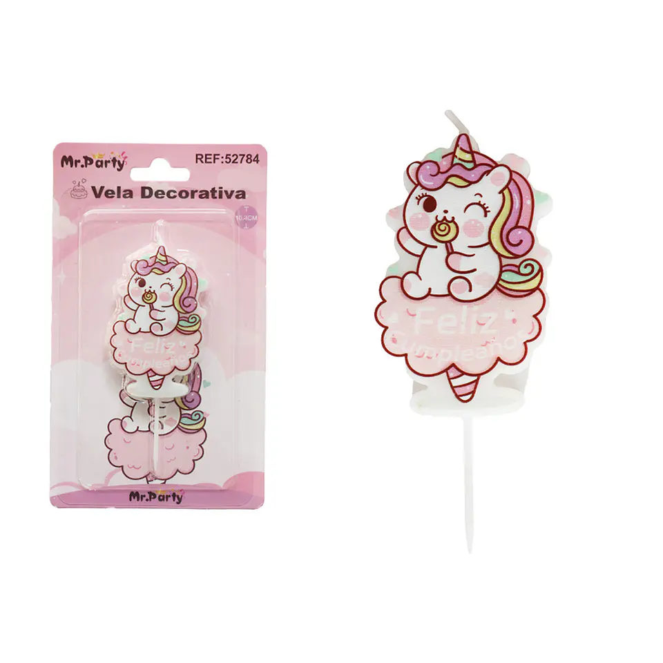 Vela de unicornio feliz cumpleaños 10.8cm 1