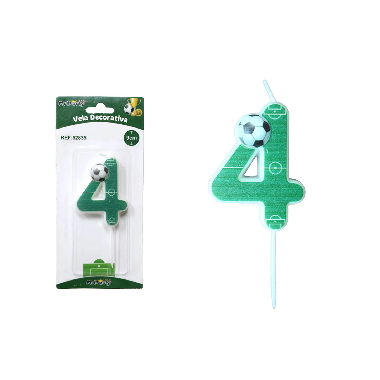 Vela de número 4 con fútbol 5.5cm 1