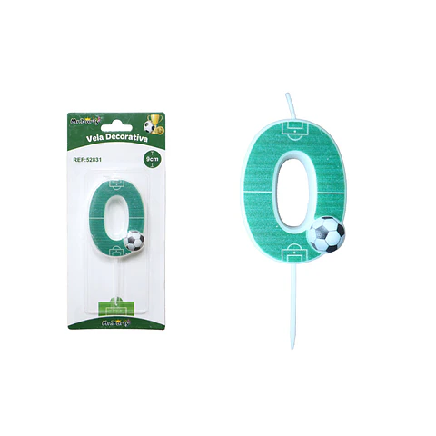 Vela de número 0 con fútbol 5.5cm