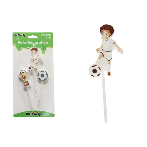Vela de fútbol 12.5cm 3pcs
