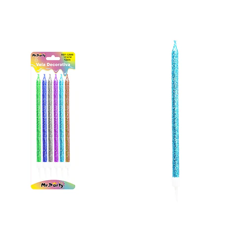 Vela multicolor brillante 10.5cm 6pcs
