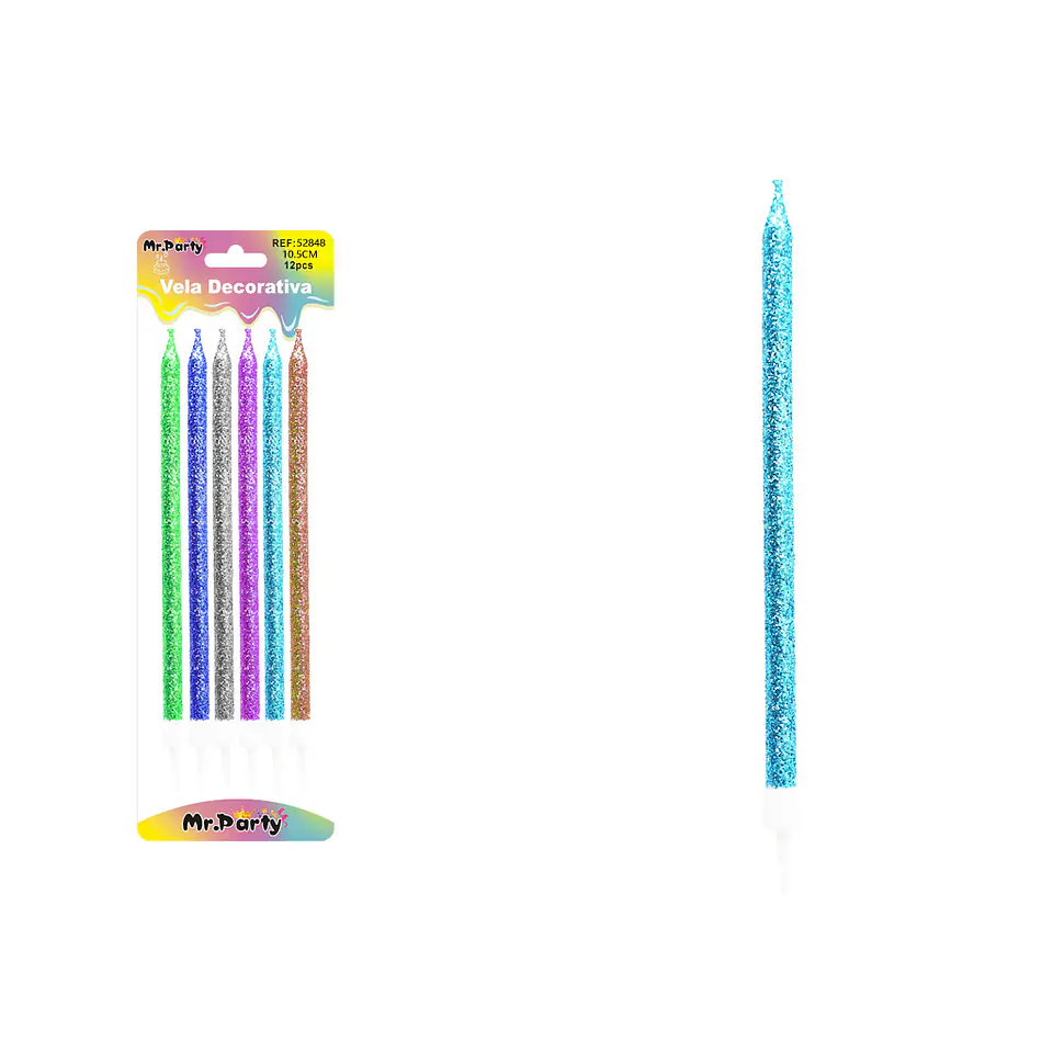Vela multicolor brillante 10.5cm 6pcs 1