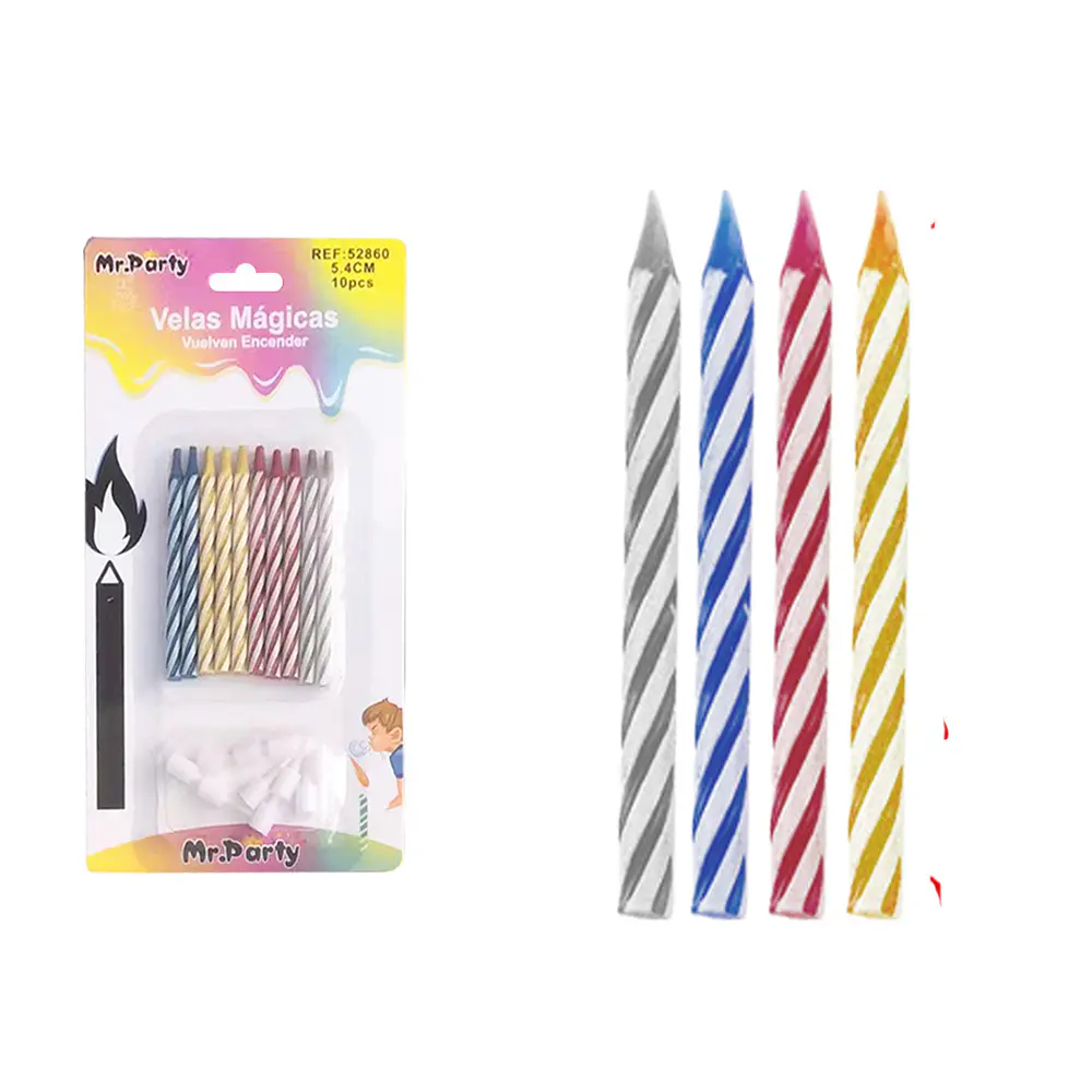 Velas mágicas multicolor 10pcs