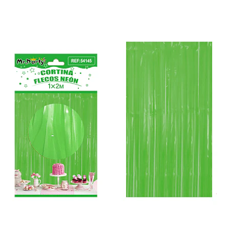 Cortina de flecos neón macaron verde 1*2m