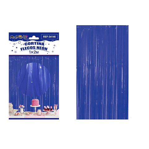 Cortina de flecos neón macaron azul rey 1*2m