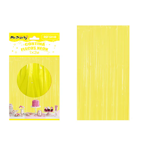 Cortina de flecos neón macaron amarillo 1*2m