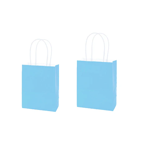 Bolsa de papel kraft mini celeste 12*15*6cm 12pcs