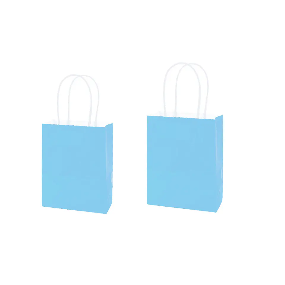 Bolsa de papel kraft mini celeste 12*15*6cm 12pcs 1
